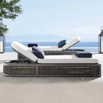 Outdoor Cast Aluminum Daybed Sun Lounge Chair for Patio
