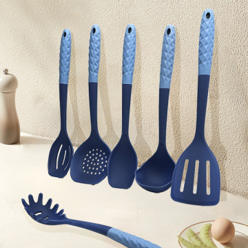 6 Pcs Silicone Kitchen Utensil Set: Tong, Spatula, Ladle