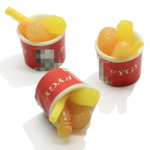 Kawaii Resin Mixed Food in Cup Charms DIY Handwerk handgemachte Schlüsselanhänger Dekoration Miniatur Fenster Display Foto Requisiten