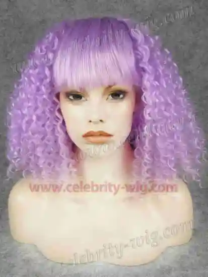 Light Purple Bounce Curl Synthetic Lace Front Wig