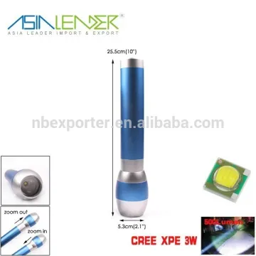 Cree XPE 3W LED 500 Lumen Aluminium Zoom Flashlight