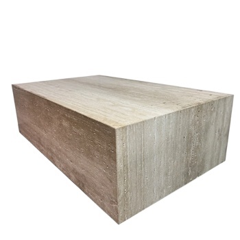Beige Stone New Design Mesa de caja de mármol personalizada para decoración de hogares y café