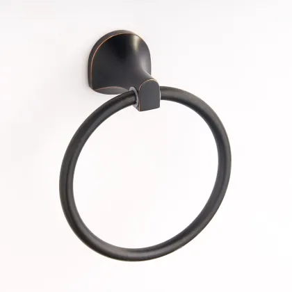 Hotel Bathroom Towel Ring Hanger Simple Design Black Matte Towel Ring Holder