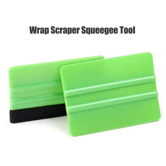 1pcs Auto Styling Vinyl Carbon Fiber Window Ice Remover Cleaning Wash Car Scraper With Felt Squeegee Tool Film Wrapping Stickers
