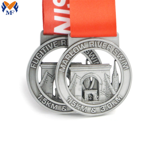 Custom silver metal running race and medals