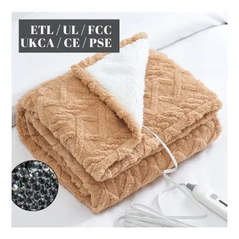 Custom CE Certified Electric Heated Blankets with Luxury Sherpa Fabric for Winter Comfort