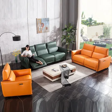 Leather Reclining Sectional Sofa Set: Modular Recliner Electric Corner Sofa