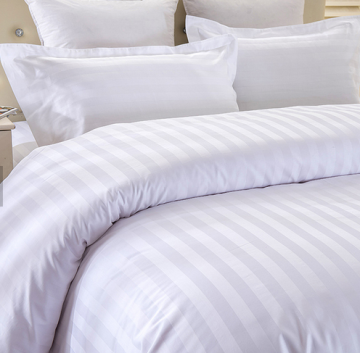 Wholesale Striped White Hotel Flat Sheet