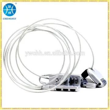 Wire steel cable lock combination lock with long cable for travelling