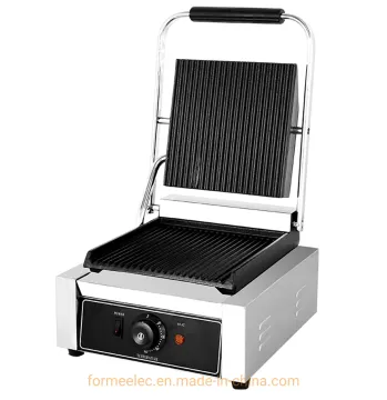 Single Head Electric Griddle Electric Grill Eg-811 Full Grooved Single Plate Panini Grill