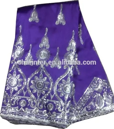 high quality George fabric(PG14009) raw silk embroidery George lace