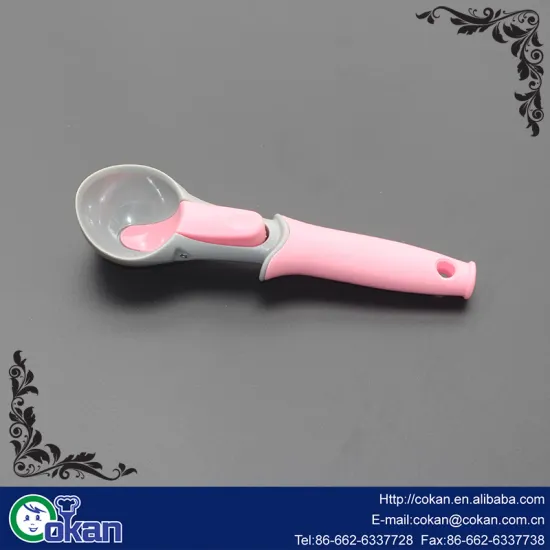 TPR handle Ice Cream Scooper with Trigger for Cookies Fruits Baking Digging Spherical Shape Tools(12 inch )