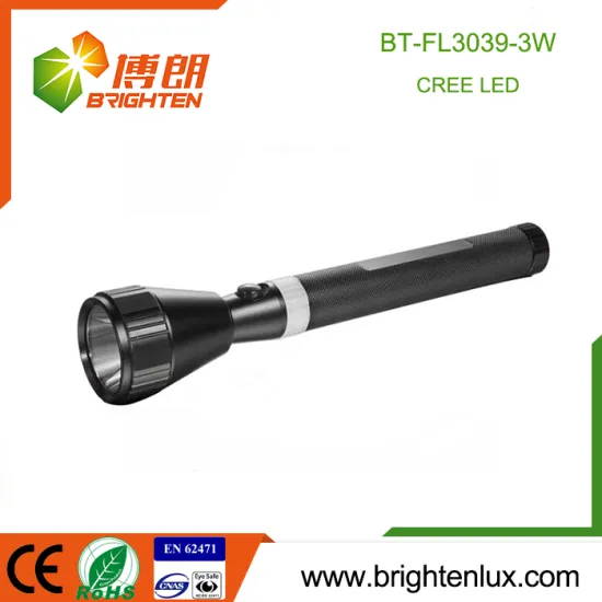 Hot Sale Cheap Price OEM Logo Printed Aluminum Super Bright Geepas 3w Police Cree led Long Range Rechargeable Torch