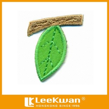 Green Leaf Fabric Tajima machine Aqqlique Embroidery Badge For Decoration