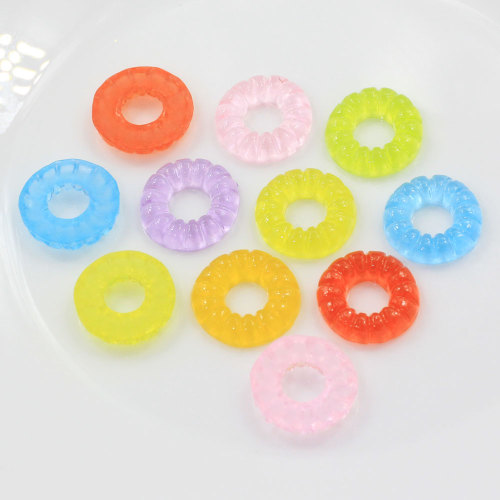 Licht Kleurrijke Donut Groot Gat Hars Kralen Slime Leuke Bedels Voor Armband Ketting Maken Sleutelhanger Decor Spacer Jewery Maken