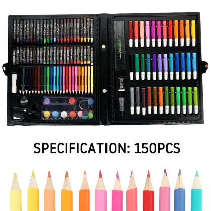 180 Pcs Kids Art Set Children Drawing Watercolor Pen Crayon Oil Pastel