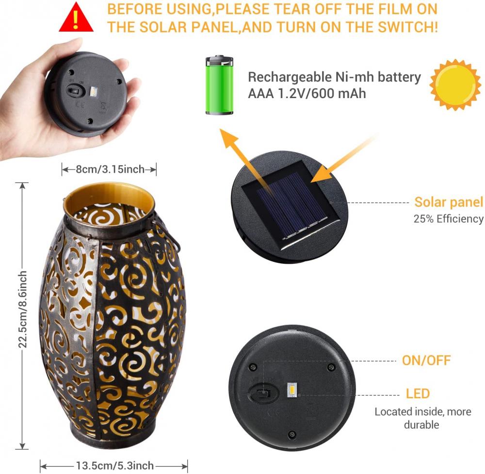 2 paquetes de linternas de jardín solar impermeable