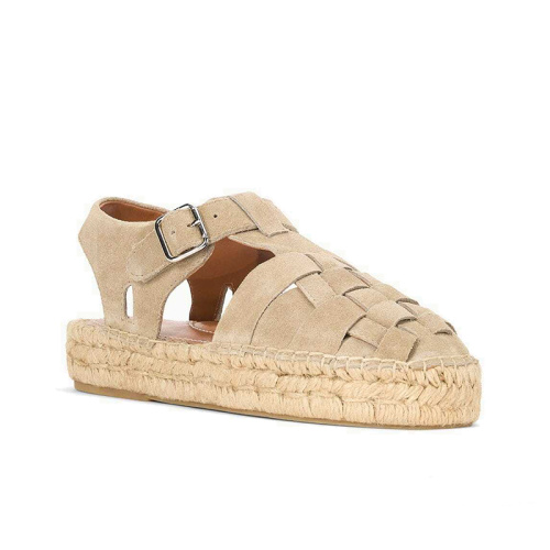 Elegant Open Toe Roman Weave Flat Sandals