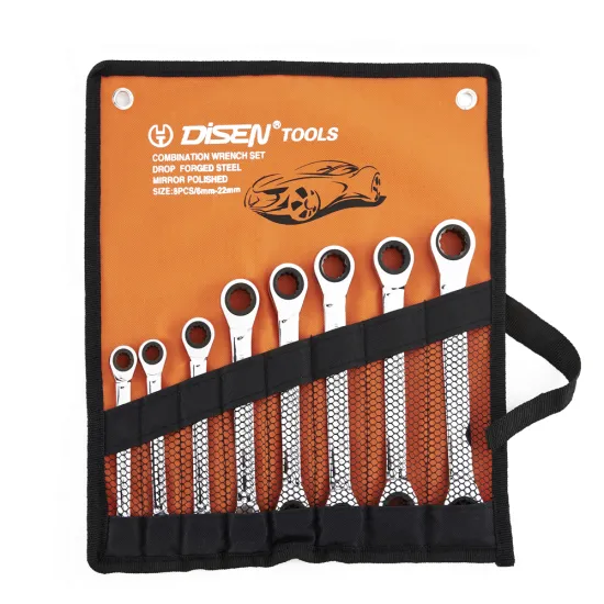 CRV Steel Double Offset Ring Ratchet Wrench Tool Set