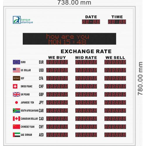 Wisselkoers display board ERB-3810B