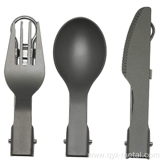 Three-piece Folding Titanium Tableware