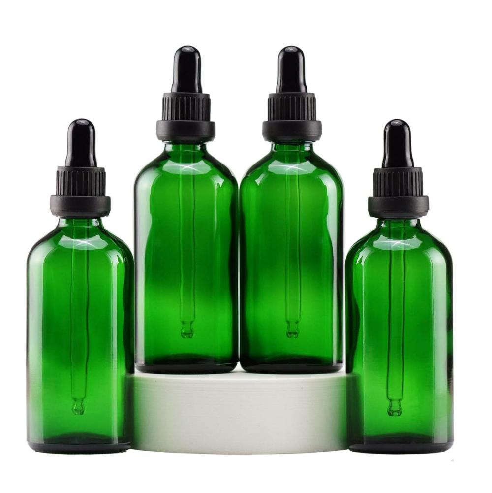 Bouteilles de greffe en verre vert de 4 oz en bouteilles de teinture