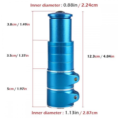 Bike Neck Extender Aluminium Alloy Stem Raiser Blau