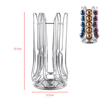 30pcs Coffee Capsule Holder: Metal Iron Folding Rotating Stand for Coffee Pod Storage