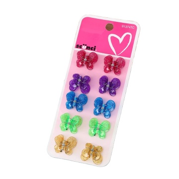 Clips de garra de pelo de mariposa pequeña de plástico para niños