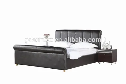 Luxury Bedroom Furniture Italian Style Royal Leather Bed
