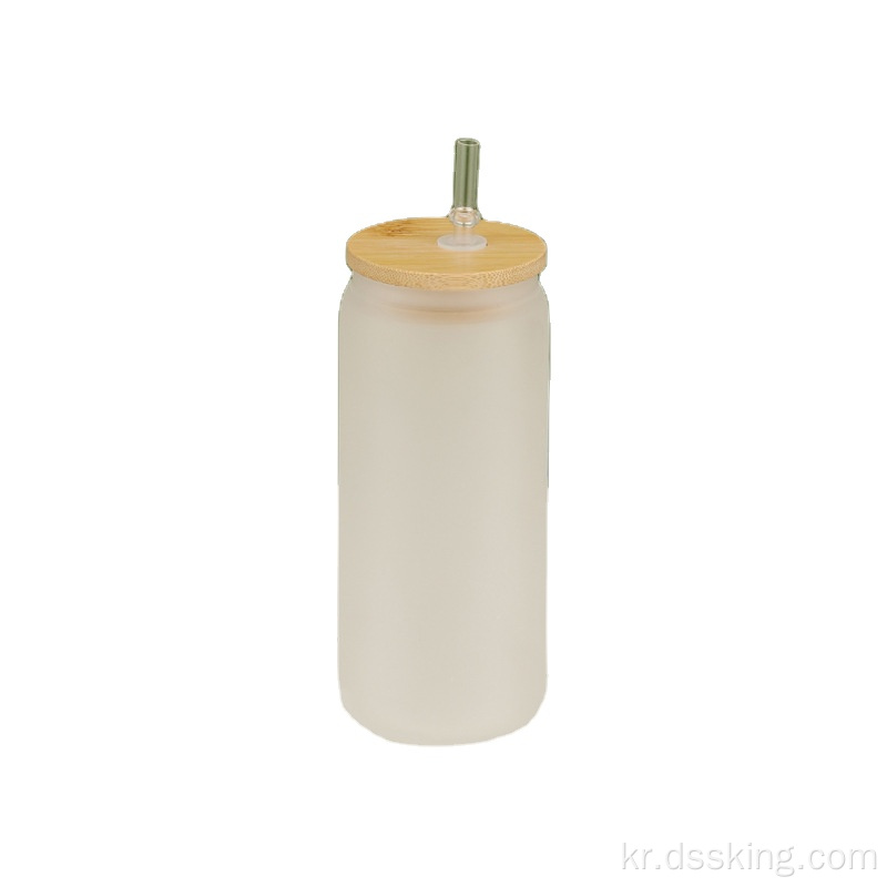 유리 저장 탱크시피 컵 싱글 레이어 물병 밀짚 스트레이트 콜드 음료 컵