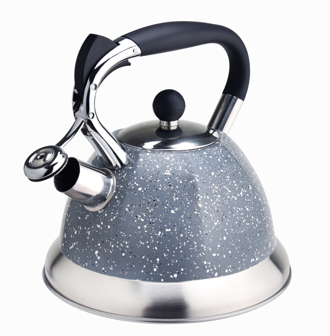 Grey Marble whistling Tea Pot