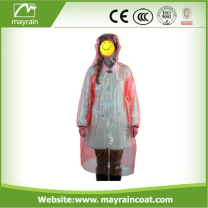 Disposable Rain Poncho One Time PE Poncho