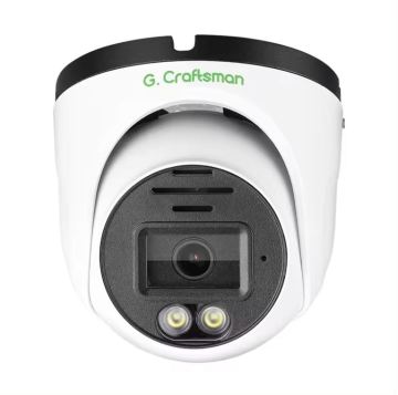 6MP Outdoor Turret IP Camera with Dual Light, Two-way Audio, Alarm, SD Card, and Human Face Detection