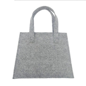 Felt grey handle tote bag