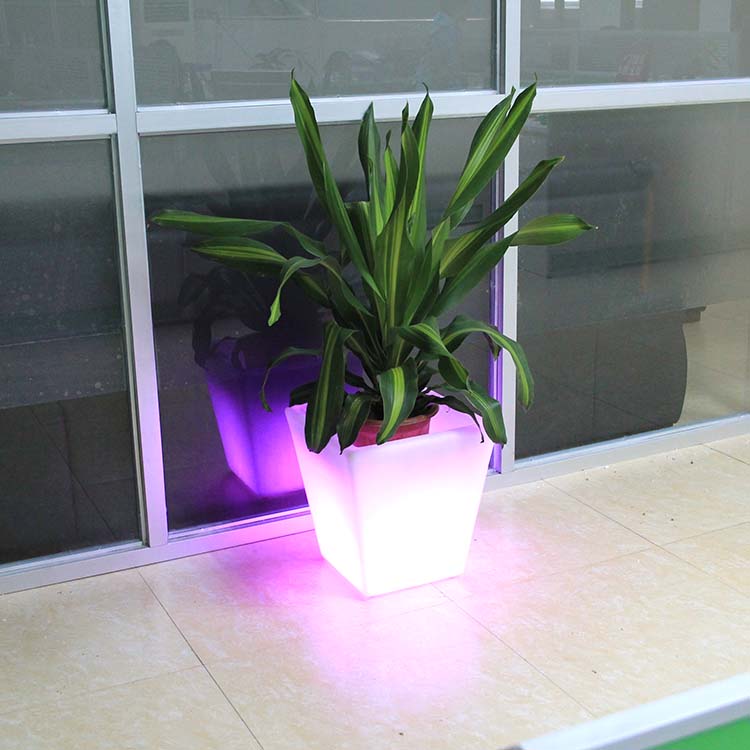 Plastic Rectangular Led Flower Planter Box