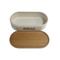 빵 상자 대나무 뚜껑 스테인리스 스틸 빵 빈