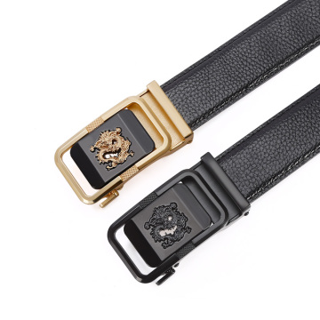 2024 New Design Dragon Alloy Buckle Genuine Leather Men's Belt for Jeans