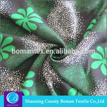 High Quality printed 100% polyester green woven fabric for garment