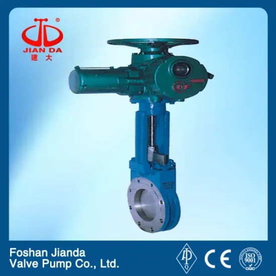 high temperature ash knife gate valve with electric actuator