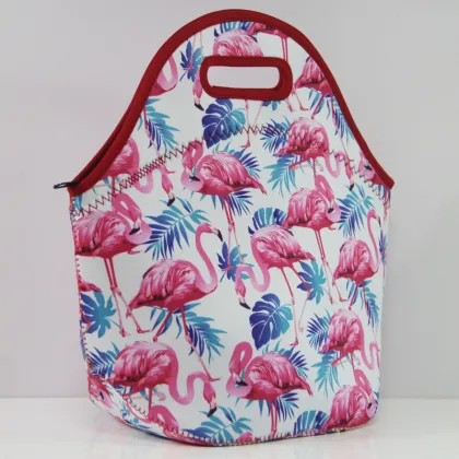 Flamingo Neoprene Lunch Tote Bags