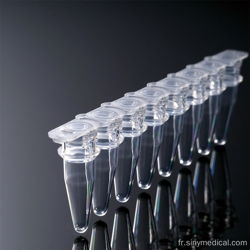 Plastic 0,2 ml de PCR tube 8 Tubes PCR à bande