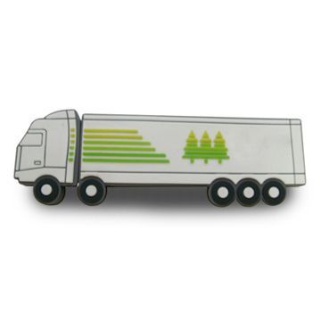 Truck-shaped USB Flash Memory with 512MB to 32GB Storage Capacity and Suitable for Promotional Gifts