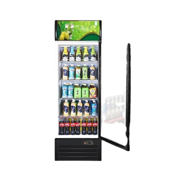 Vertical Glass Door Milk Cooler Refrigerator Display Showcase