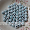 Round solid wash acrylic beads with cross pattern