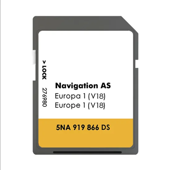 VW Discover Media Navigation AS V18 Map UK Europe 2022-2023 - 32GB SD Card
