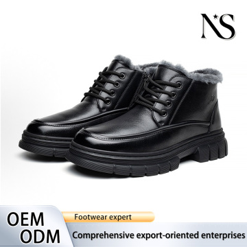 Botas de cuero cálidas para hombre Botas casuales