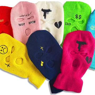 Wholesale Adult Men's 3-Hole Ski Masks - Knitted Beanie Full Face Caps