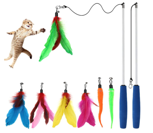 Interactive Cat Feather Wand