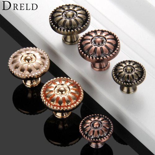 DRELD Antique Furniture Handles Cabinet Knobs and Handles Door Cupboard Drawer Wardrobe Kitchen Pull Handles Furniture Fittings